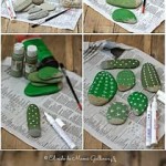 Manualidades niños pintar piedras cactus